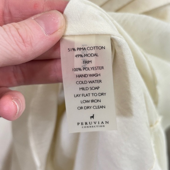 Peruvian Connection Cream Asymmetrical Tiered Tunic - Picture 5 of 5